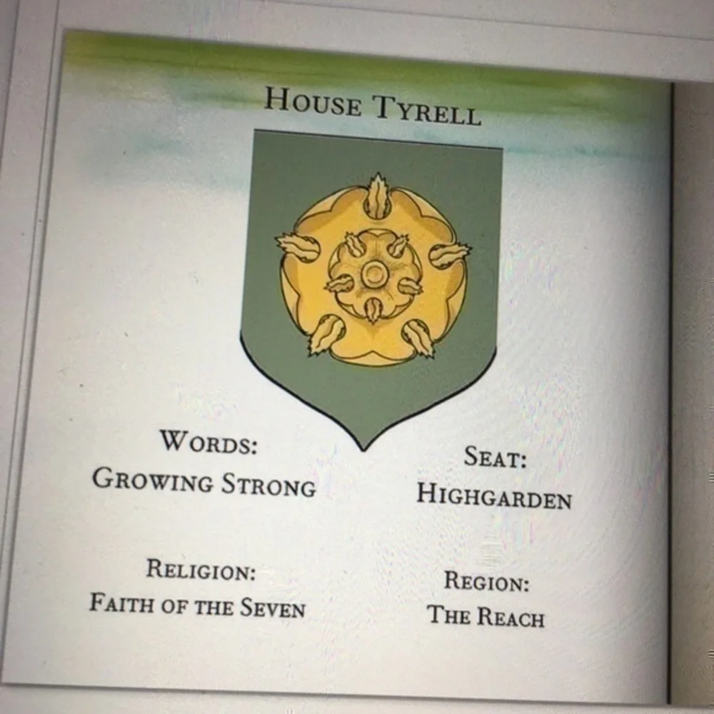 20 page hardcover Game of Thrones Cocktail book